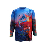 Big Marlin Charters First Mate Azul Men's Long Sleeve Fishing T-Shirt UV UPF 50+ Dry Fit Microfiber Sun Protection